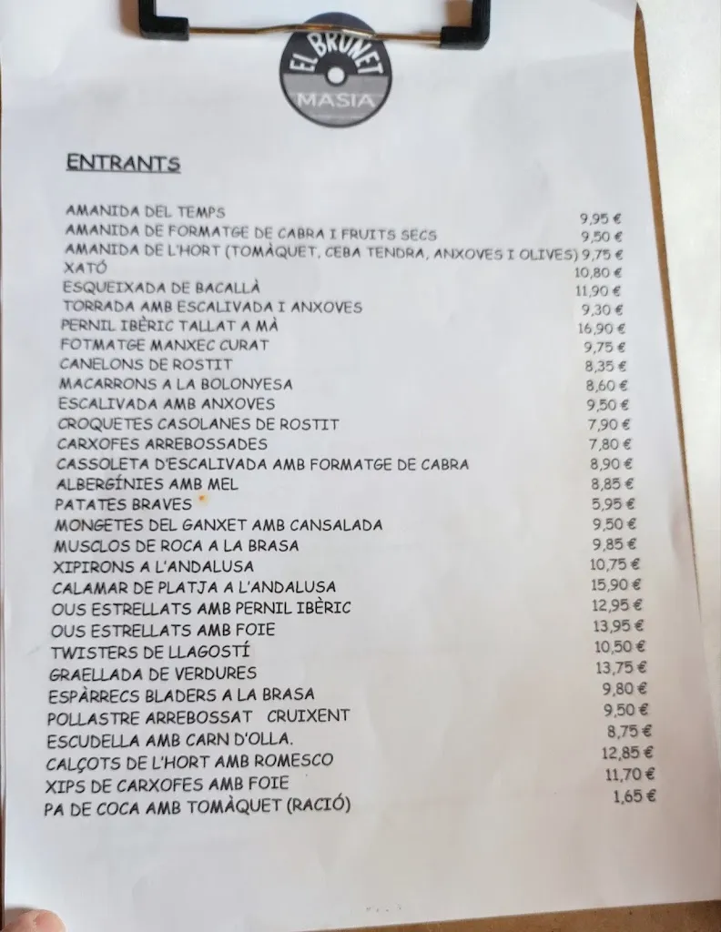 Menu_Restautant El Brunet_Castellar del Vallès_image_3