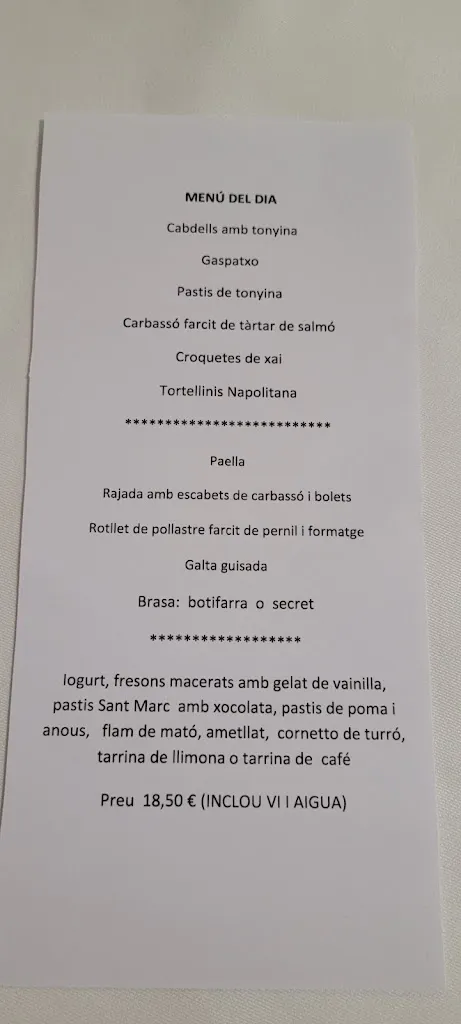 Menü_Restaurant Airesol_Castellar del Vallès_Bild_1