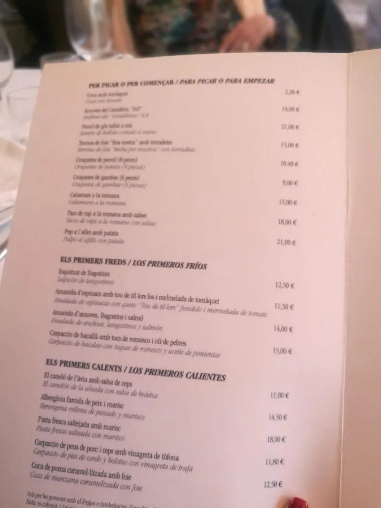 Menü_Restaurant Airesol_Castellar del Vallès_Bild_2