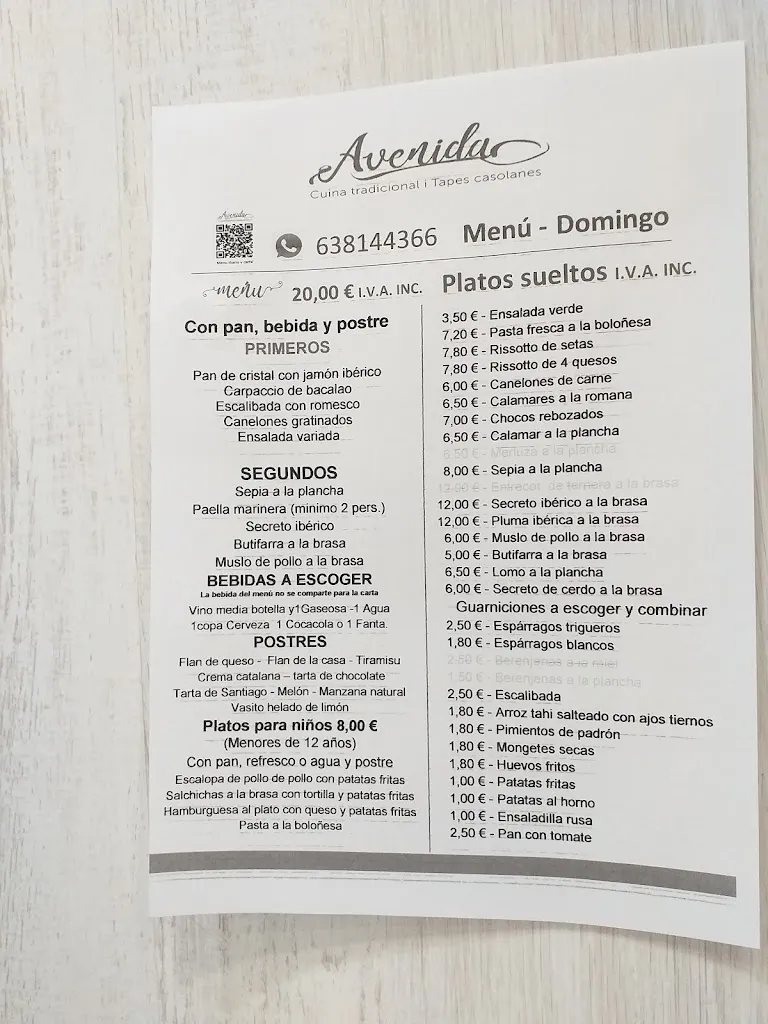 Menu_Bar Restaurante Avenida_Castellar del Vallès_image_3