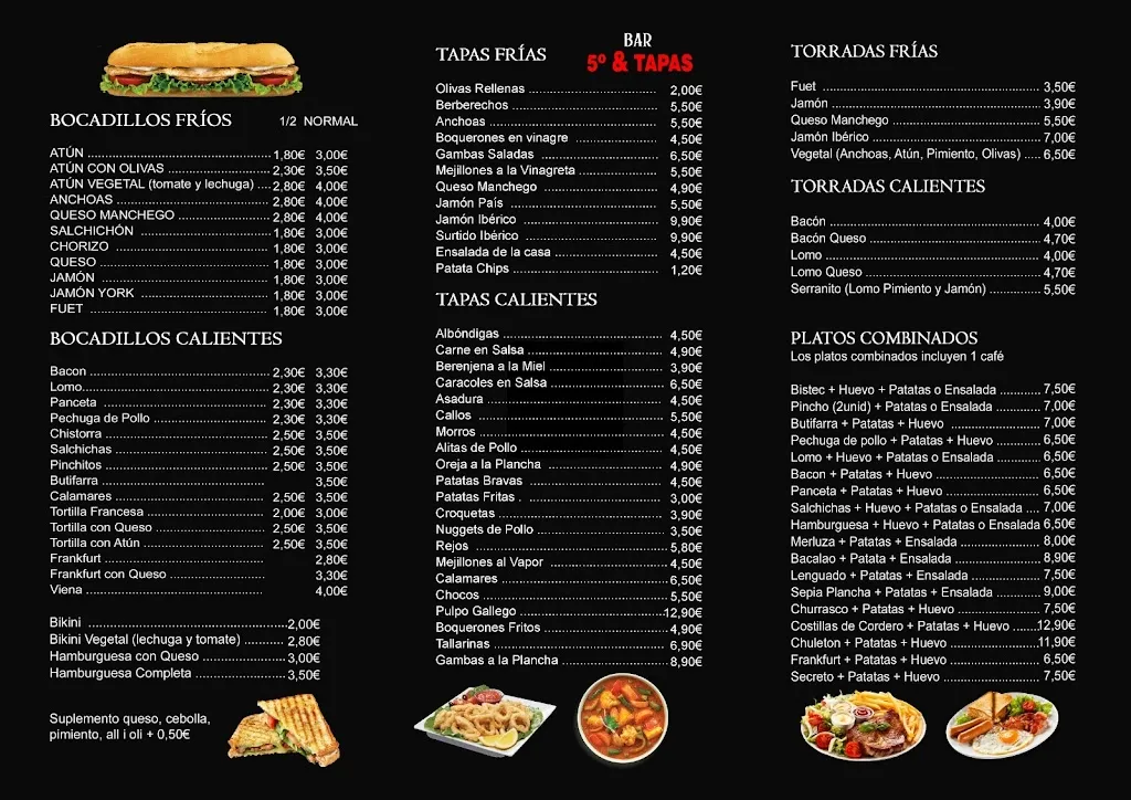 Menu_Bar 5° & Tapas_Castellar del Vallès_image_1
