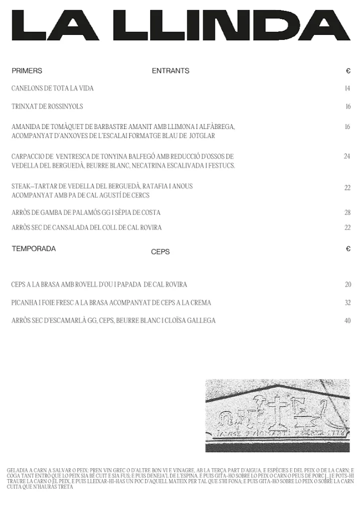 Menü_La Llinda Restaurant_Cercs_Bild_1