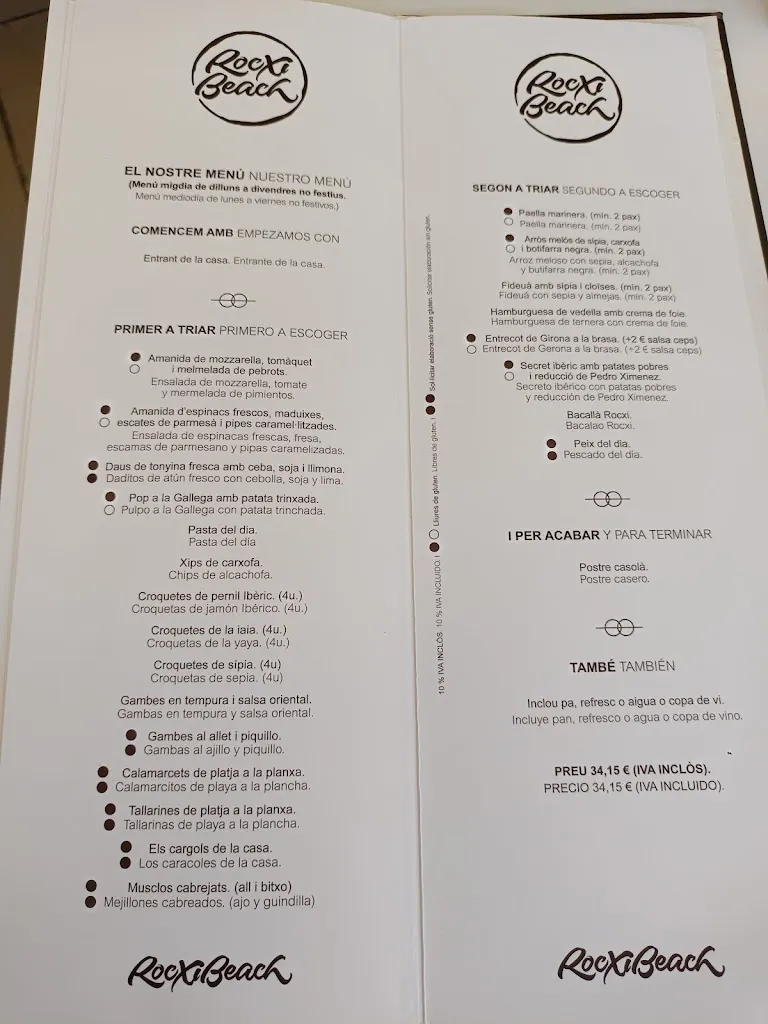 Menu_Rocxi Beach_Castelldefels_image_1