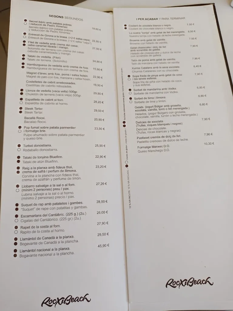Menu_Rocxi Beach_Castelldefels_image_3