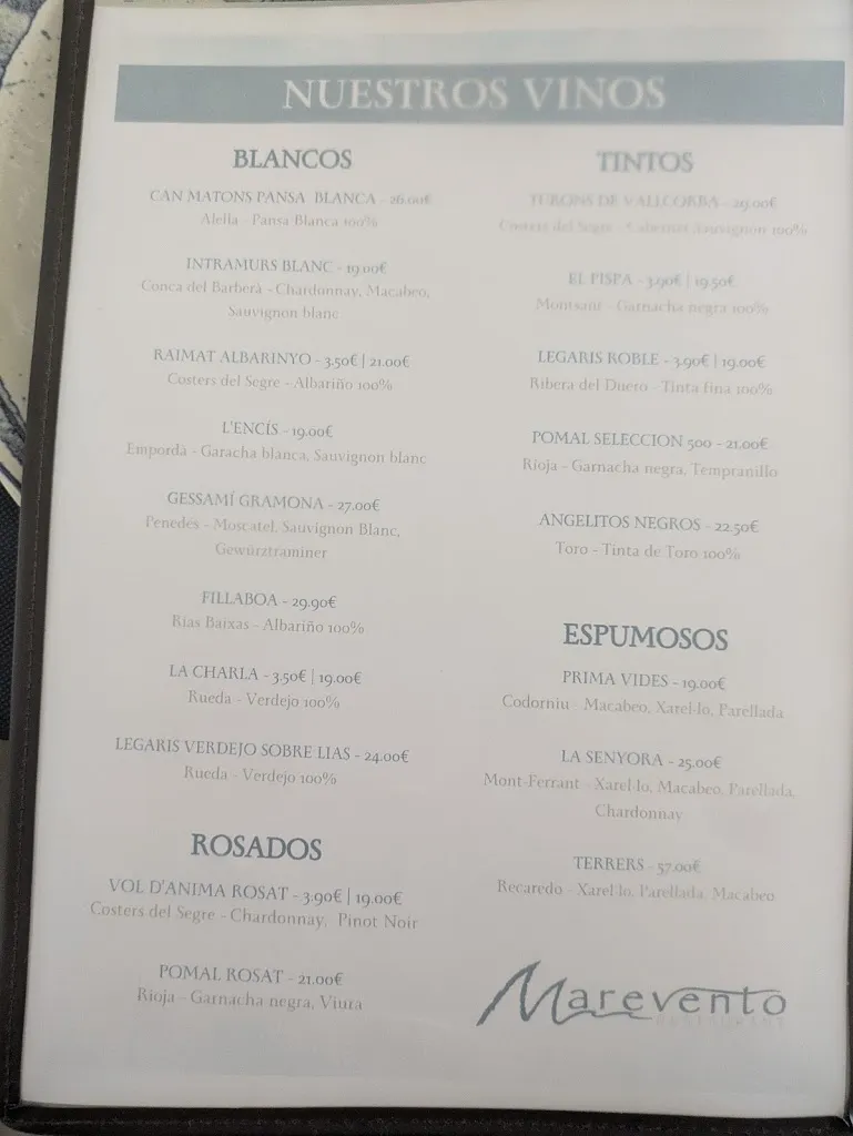 Menu_Marevento Restaurant_Castelldefels_image_2