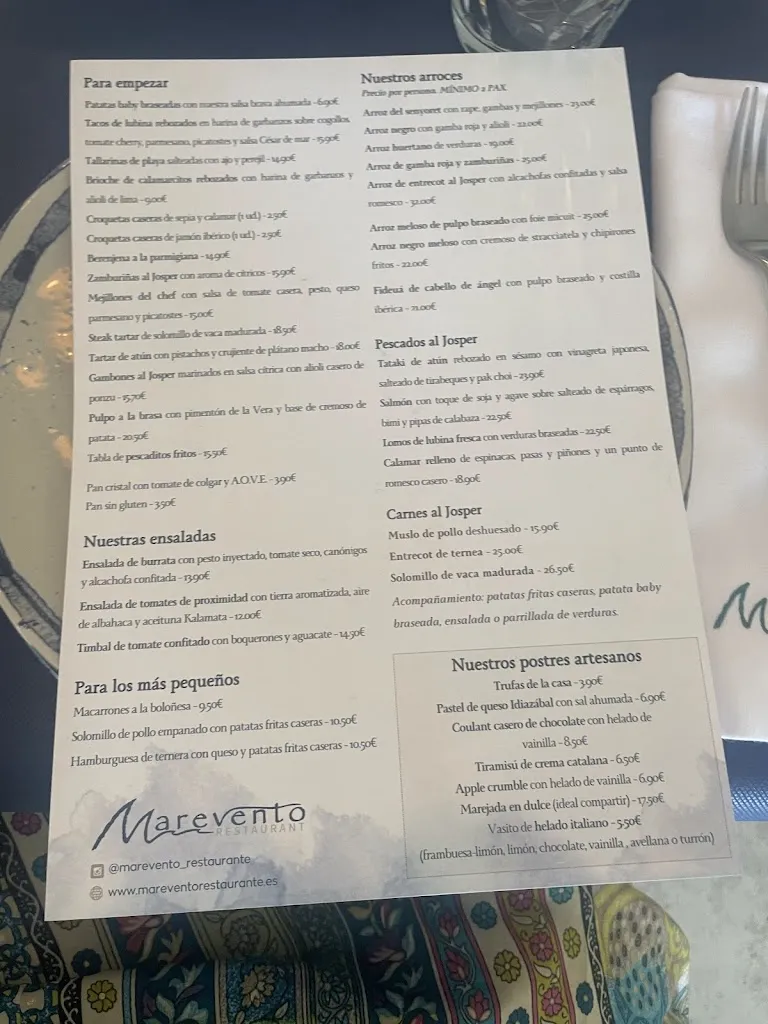 Menu_Marevento Restaurant_Castelldefels_image_4