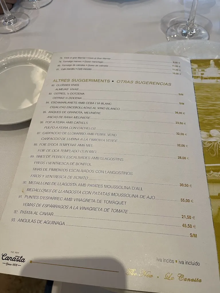 Menu_Restaurant La Canasta_Castelldefels_immagine_2