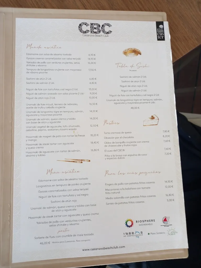 Menu_Restaurant Casanova Beach Club_Castelldefels_immagine_3