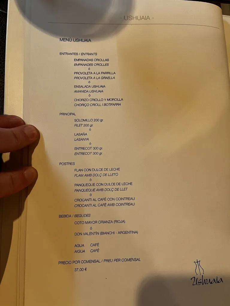 Menu_Parrilla Argentina Ushuaia CASTELLDEFELS_Castelldefels_immagine_3