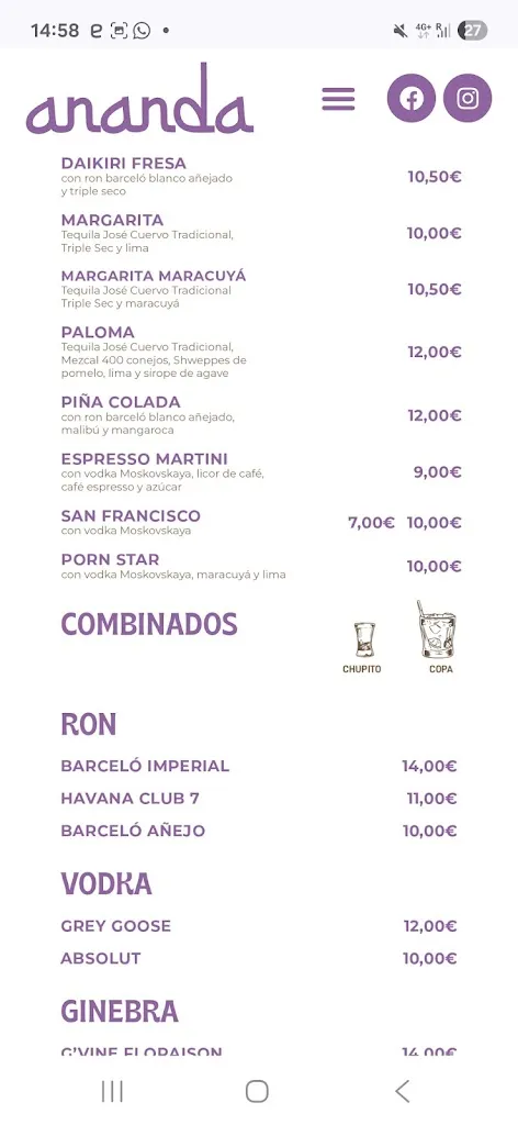 Menu_Ananda Beach House_Castelldefels_immagine_4