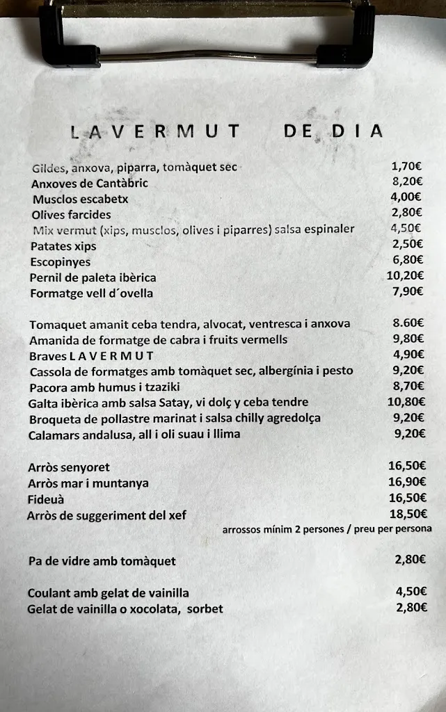 Menu_La Vermut Espai Gastronomic_Castelldefels_image_1
