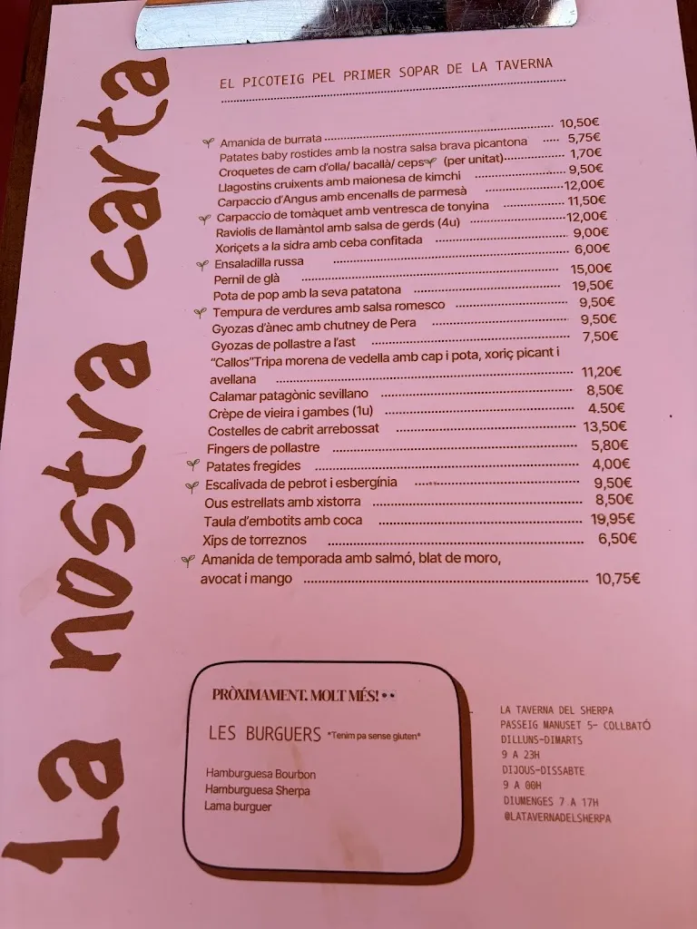 Menu_La Taverna del sherpa_Collbató_image_1