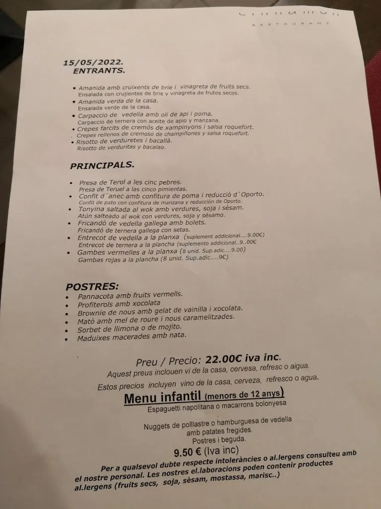 Menu_Restaurant Cinnamon_Cerdanyola del Vallès_image_1