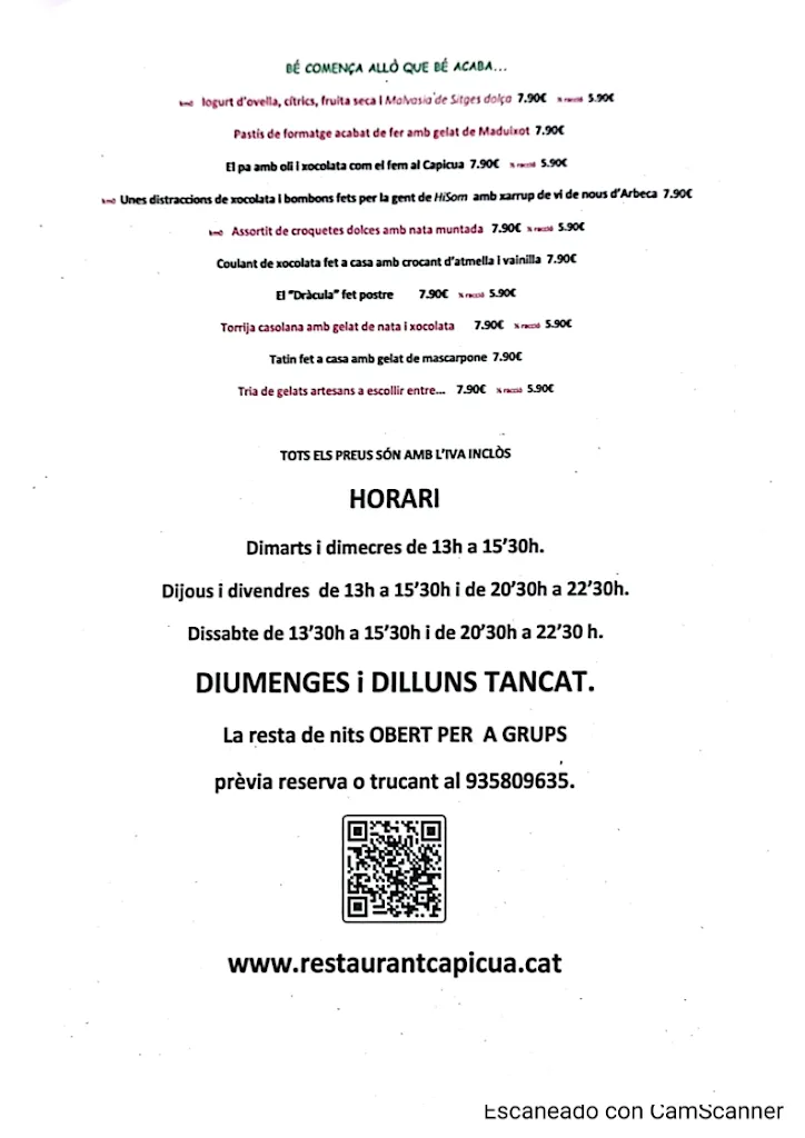 Menu_Restaurant Capicua_Cerdanyola del Vallès_image_2