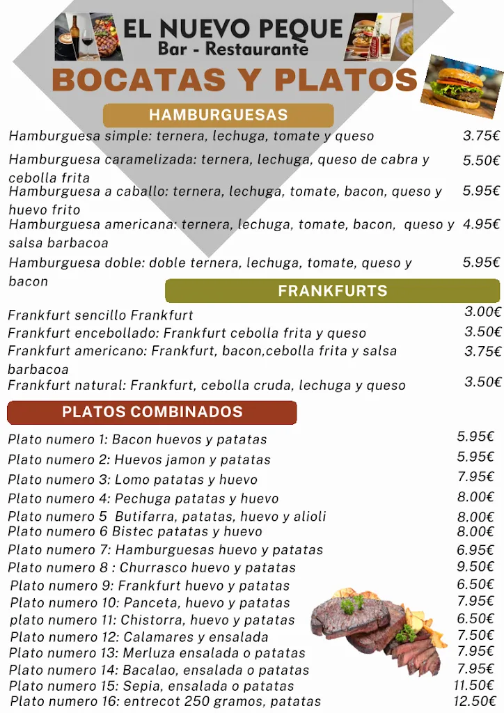 Menu_El NUEVO PEQUE BAR RESTAURANTE_Cerdanyola del Vallès_image_1