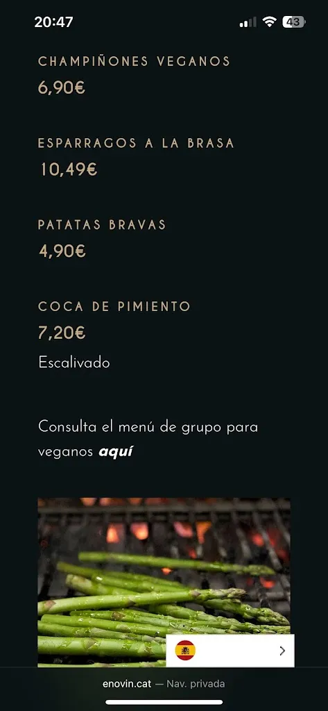 Menu_Enovin_Cerdanyola del Vallès_image_1