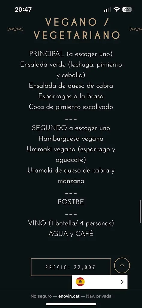 Menu_Enovin_Cerdanyola del Vallès_image_3