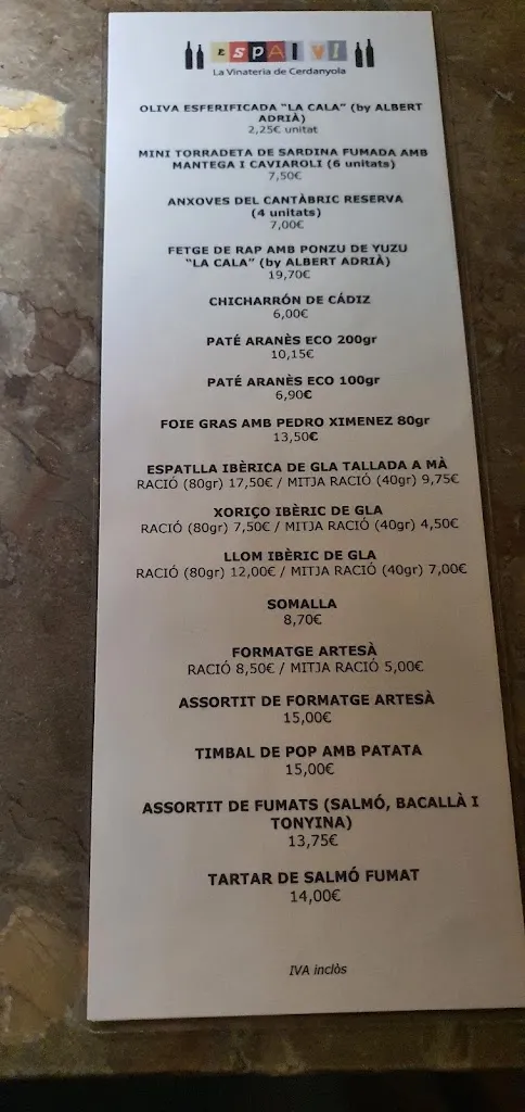 Menu_ESPAI VI CERDANYOLA_Cerdanyola del Vallès_image_1
