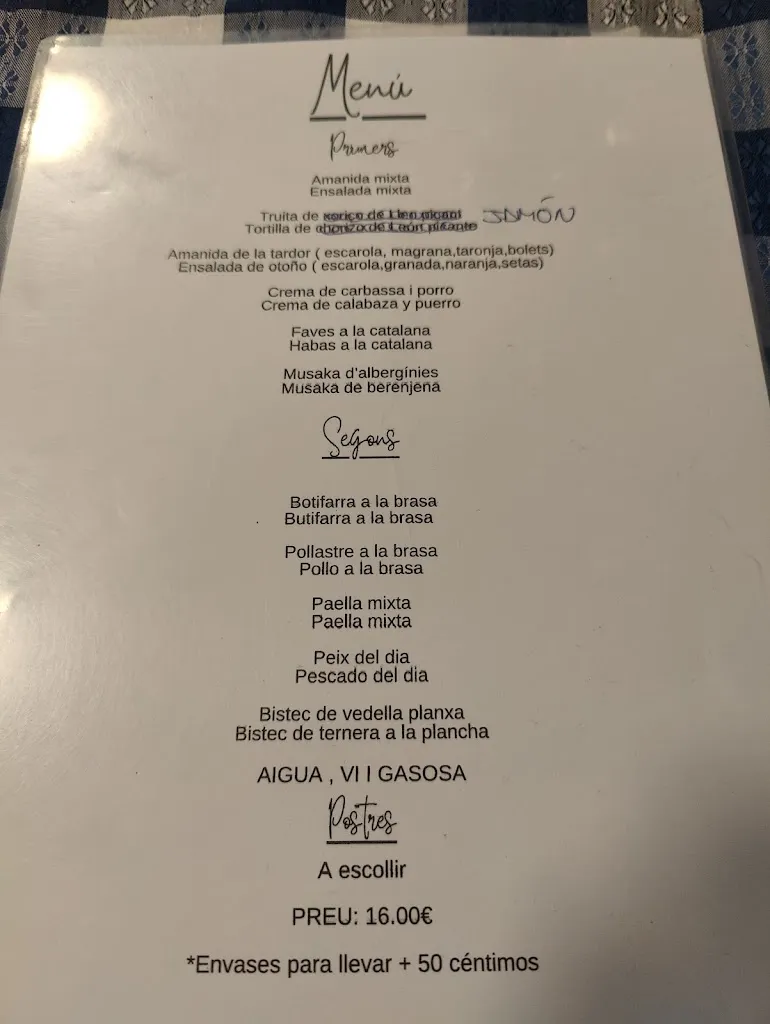 Menu_Ca n'Olivé_Cerdanyola del Vallès_image_2