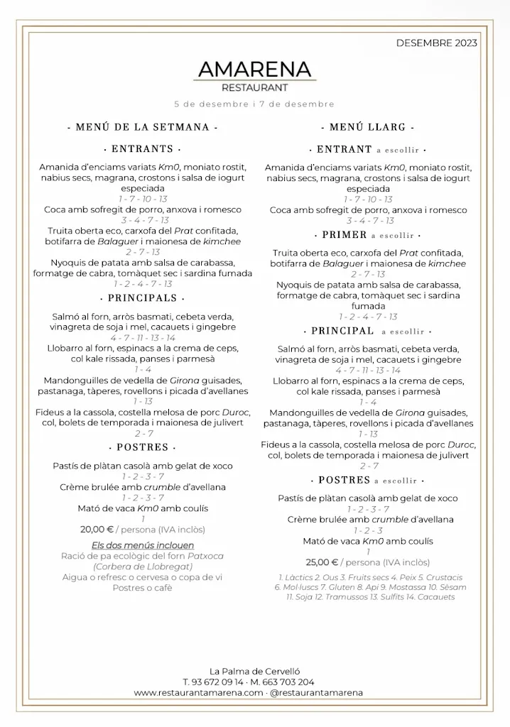 Menu_Restaurant Amarena_Cervelló_immagine_1