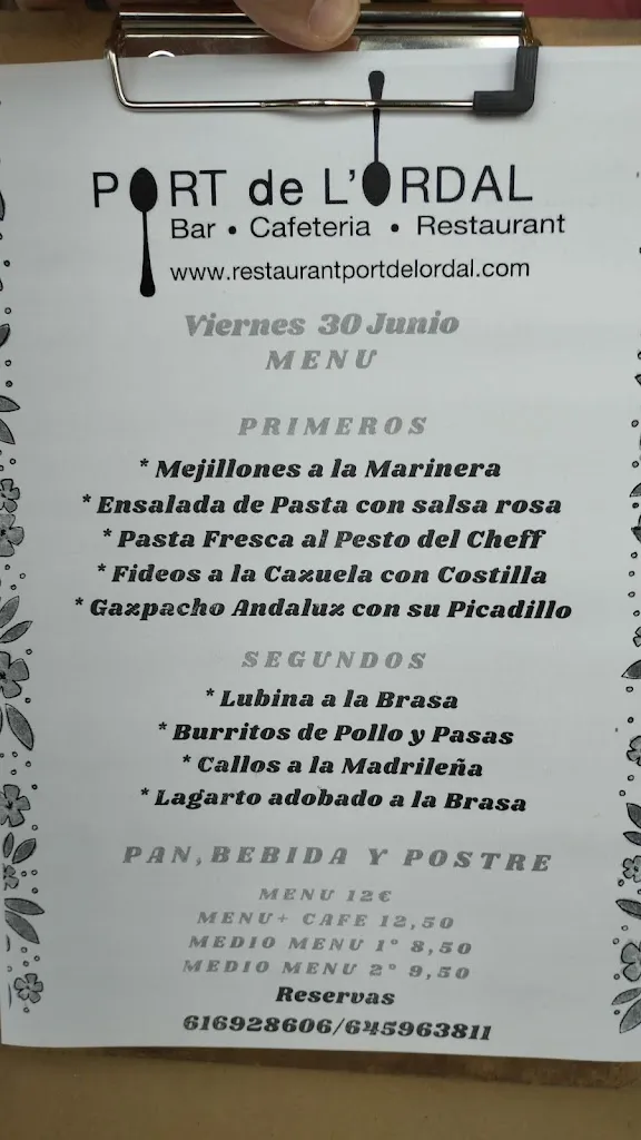 Menu_Restaurant Port de l'Ordal_Cervelló_image_1