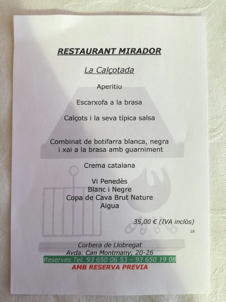 Menu_Restaurant Mirador_Corbera de Llobregat_image_2