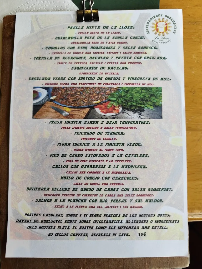 Menu_Restaurant La Llosa_Cornellà de Llobregat_image_2