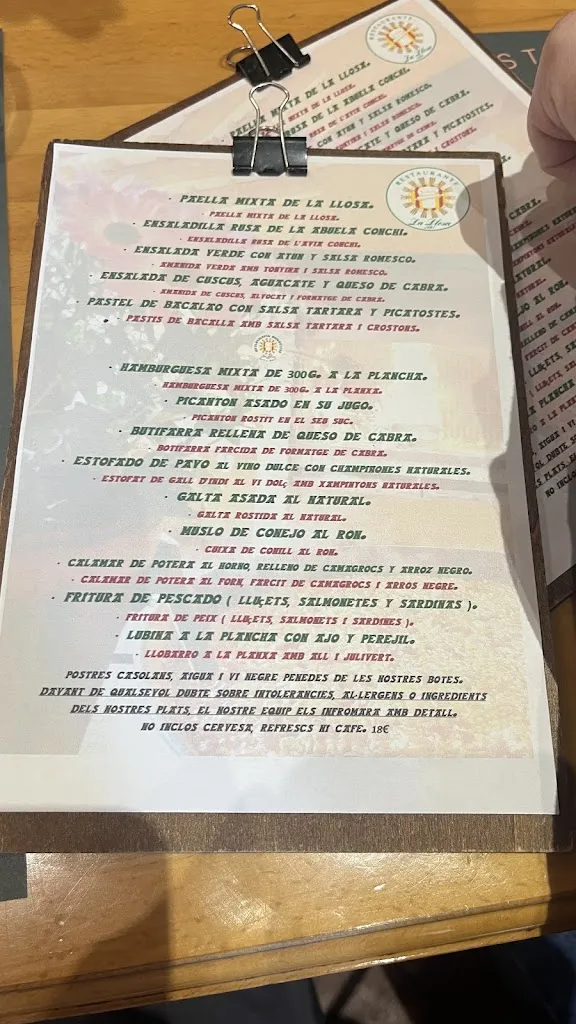 Menu_Restaurant La Llosa_Cornellà de Llobregat_image_3
