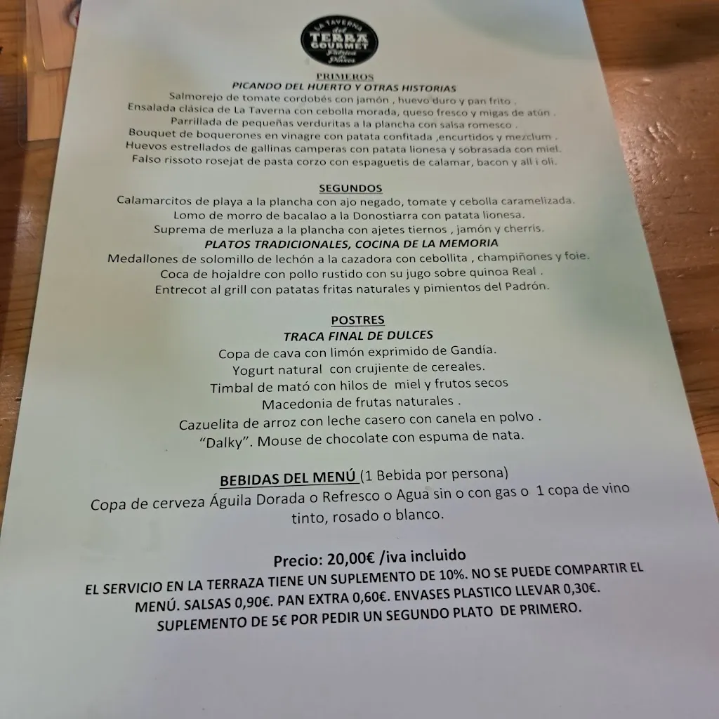 Menu_La Taverna del Terra Gourmet: Fábrica de Pintxos_Cornellà de Llobregat_image_1