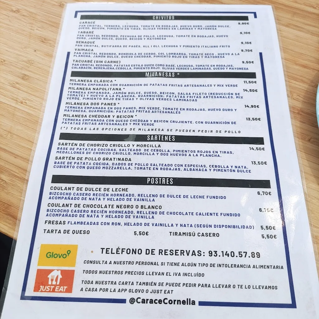 Menu_Restaurant Caracé_Cornellà de Llobregat_immagine_1