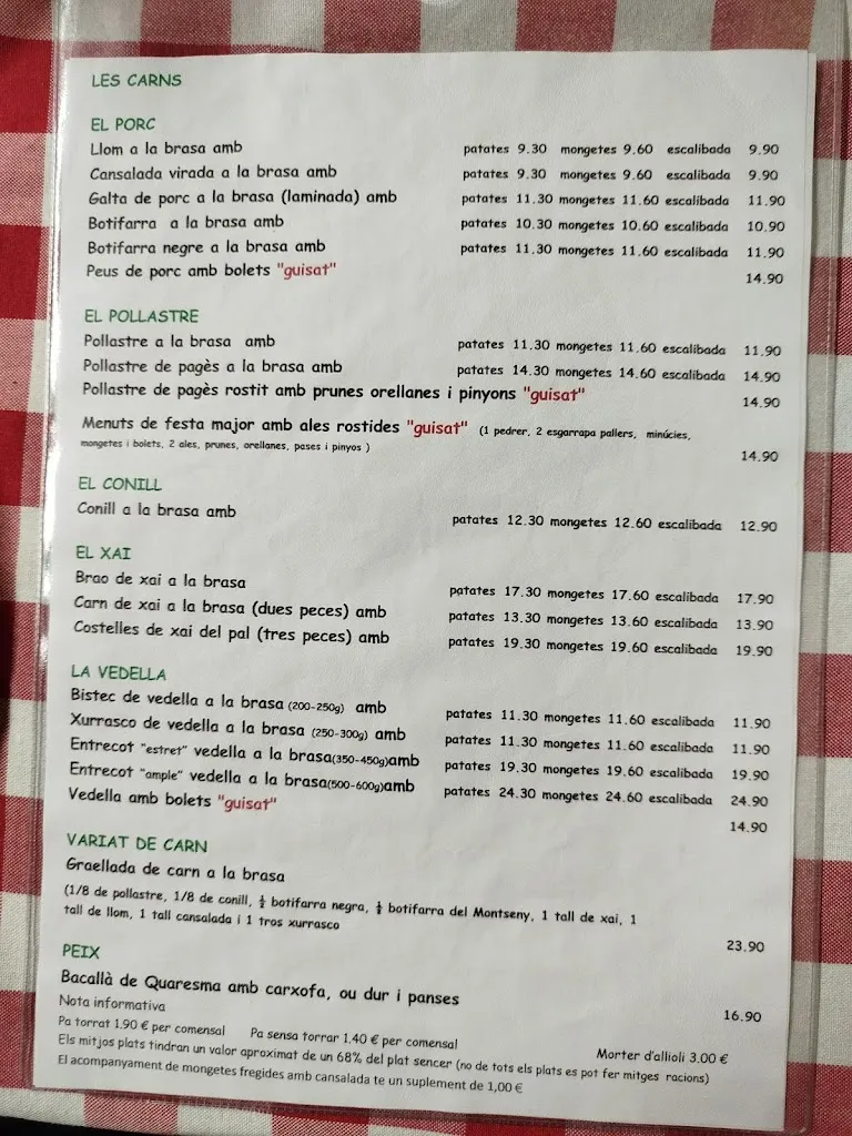 Menu_Restaurant Can Cuera_Fogars de Montclús_image_1