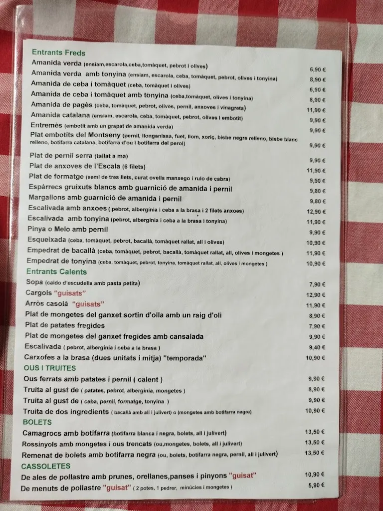 Menu_Restaurant Can Cuera_Fogars de Montclús_image_2