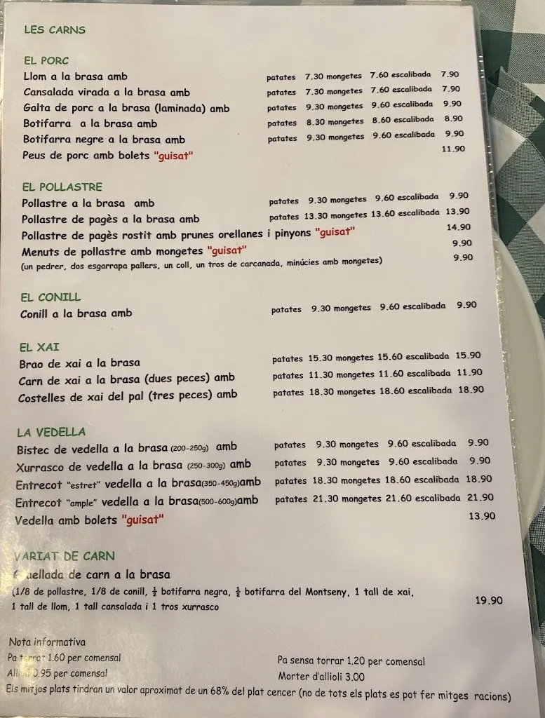 Menu_Restaurant Can Cuera_Fogars de Montclús_image_3