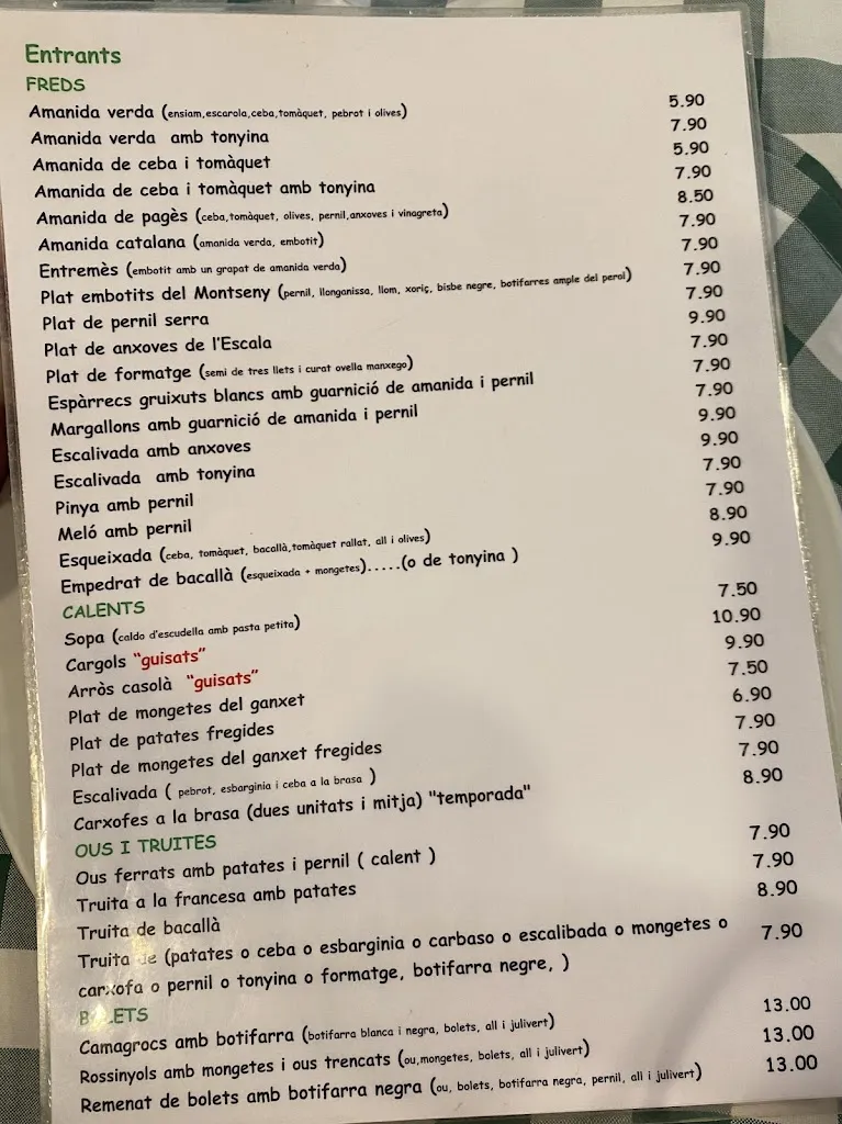 Menu_Restaurant Can Cuera_Fogars de Montclús_image_4