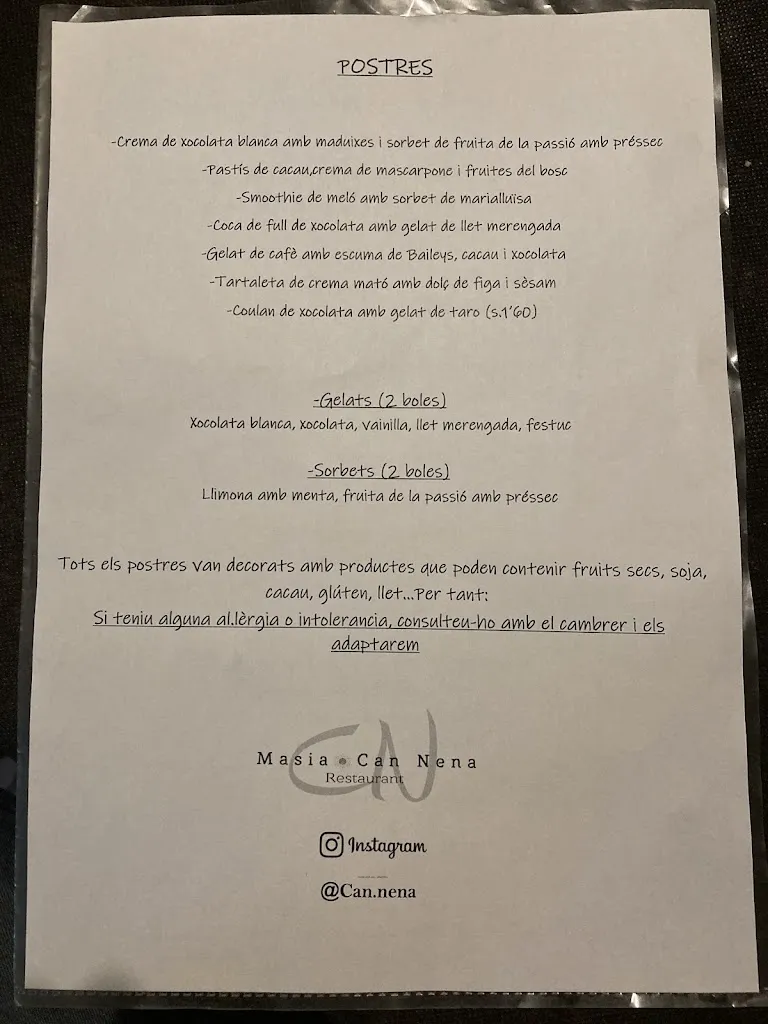 Menu_Restaurant Masia Can Nena_Fogars de Montclús_image_3