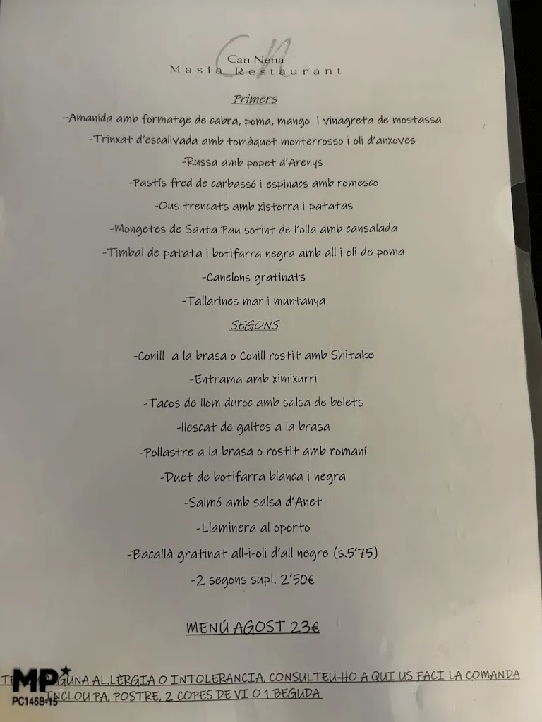 Menu_Restaurant Masia Can Nena_Fogars de Montclús_image_4