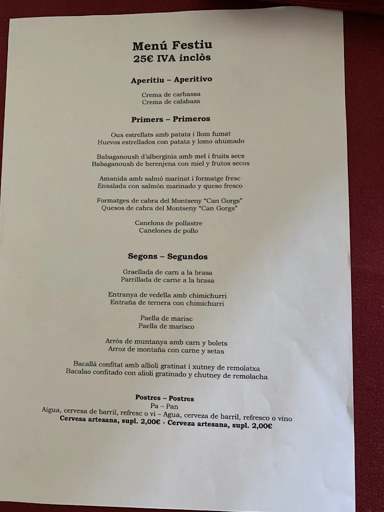 Menu_La Vall del Montseny_Fogars de Montclús_immagine_1