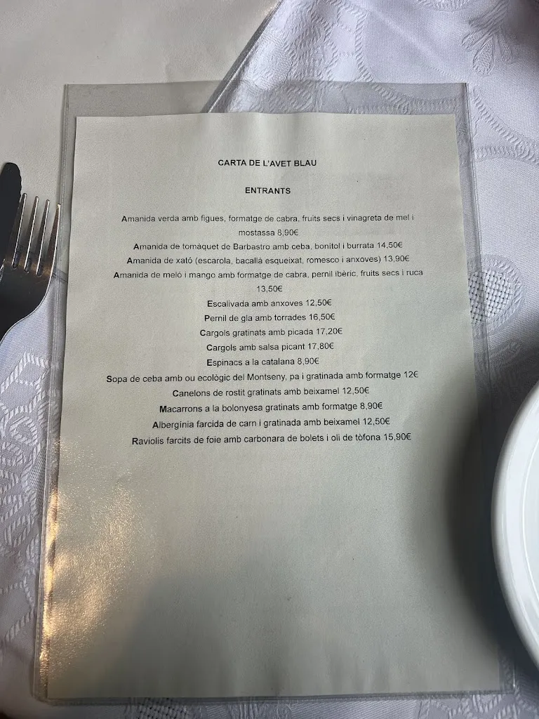 Menu_Avet Blau Hostal Restaurant_Fogars de Montclús_image_4