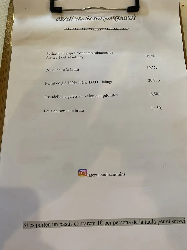 Menu_Restaurant La Terrassa De Campins_Fogars de Montclús_immagine_3