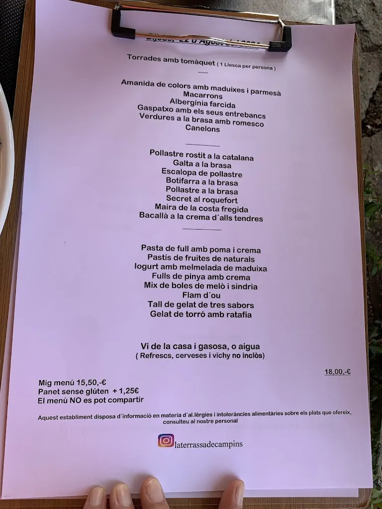 Menu_Restaurant La Terrassa De Campins_Fogars de Montclús_immagine_4
