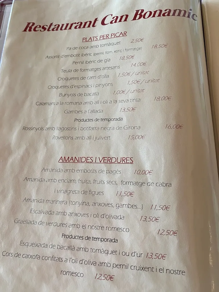 Menu_Restaurant Can Bonamic_Fogars de Montclús_image_1