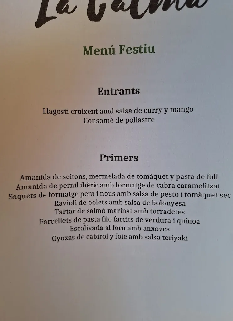 Menu_Restaurant La Calma_Fogars de Montclús_image_2