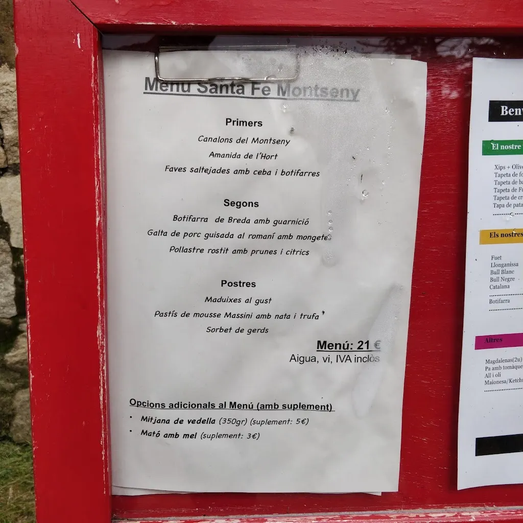 Menu_Restaurant Hostal Santa Fe Montseny_Fogars de Montclús_image_2