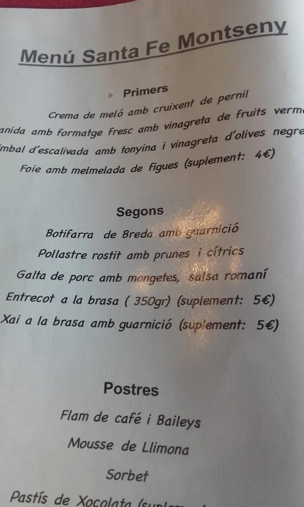 Menu_Restaurant Hostal Santa Fe Montseny_Fogars de Montclús_image_3