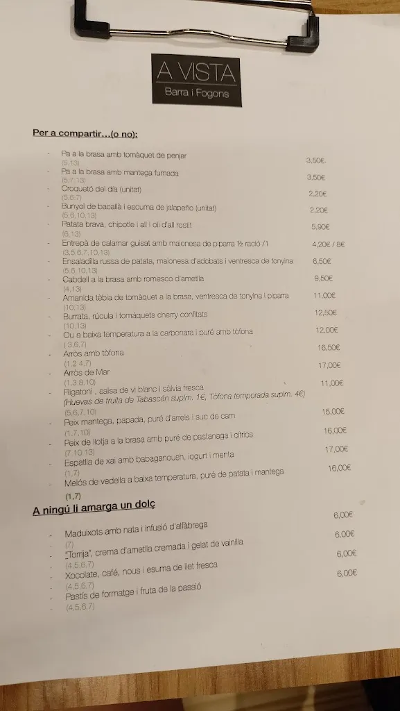 Menu_Restaurant A Vista_Esplugues de Llobregat_image_4