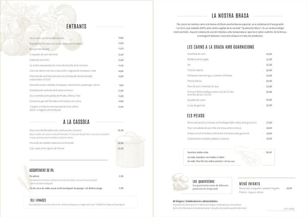 Menu_Restaurant La Masia d'Esplugues | Cuina catalana i brasa | Sales per a grups_Esplugues de Llobregat_immagine_1