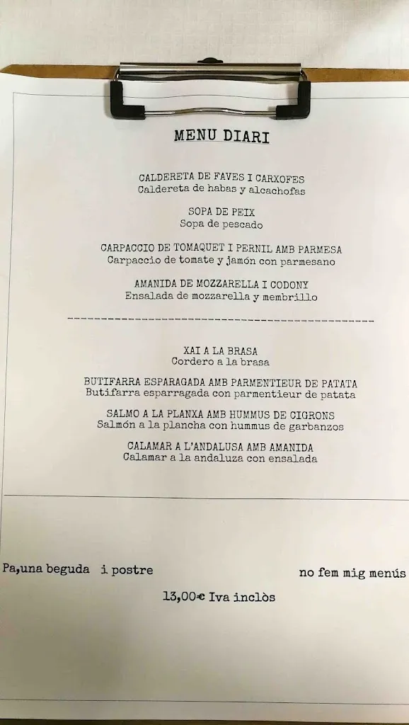 Menu_Restaurant La Bonaigua_Esplugues de Llobregat_image_2