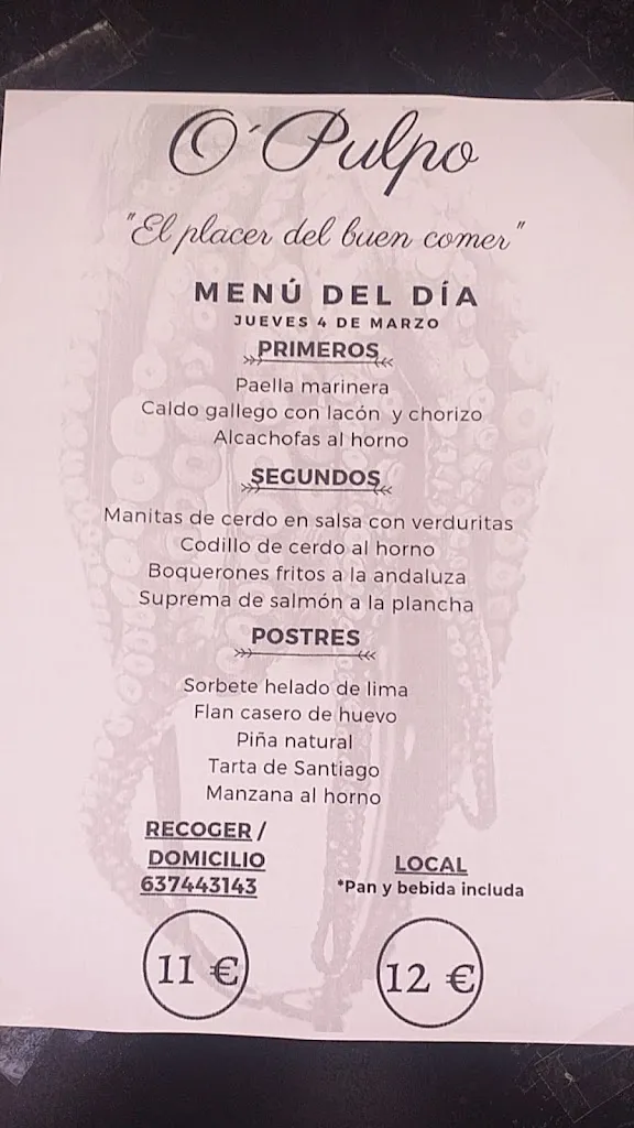 Menu_O'Pulpo Bar Restaurante_Gavà_image_3