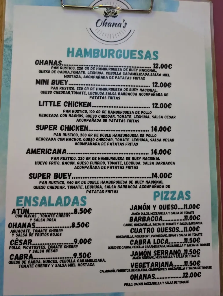 Menu_Ohana's bar restaurant_Cubelles_immagine_4