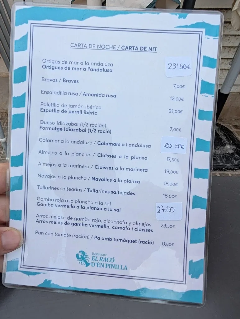 Menu_Restaurant El Racó d'en Pinilla_Cubelles_image_1